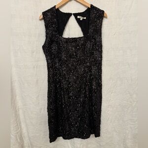 BB Dakota Sequin Finale Black Mini Dress - Open Back Cutout - Size 8